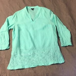 Talbots Mint Green Linen Tunic